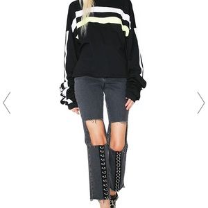 The ragged priest charcoal brace jeans